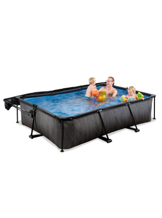 Каркасный бассейн EXIT с навесом, 300x200x65 см, "Черное дерево"